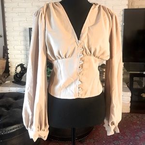 Cream button up blouse